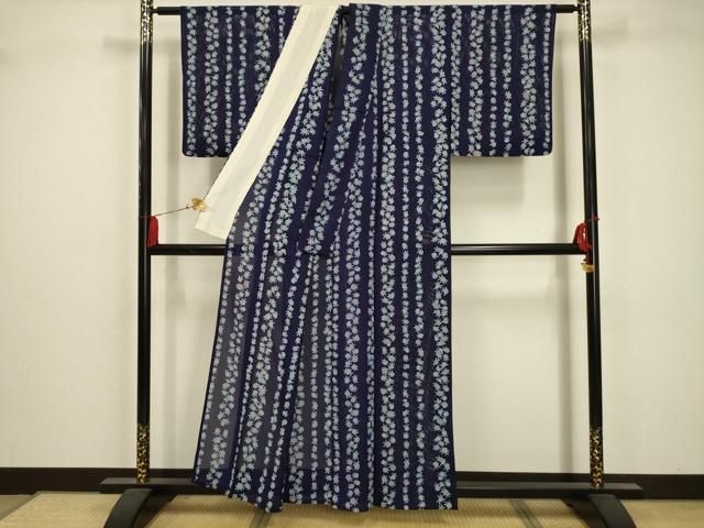 平和屋着物＊夏物 小紋 絽 花間道 正絹 AABA5528sx