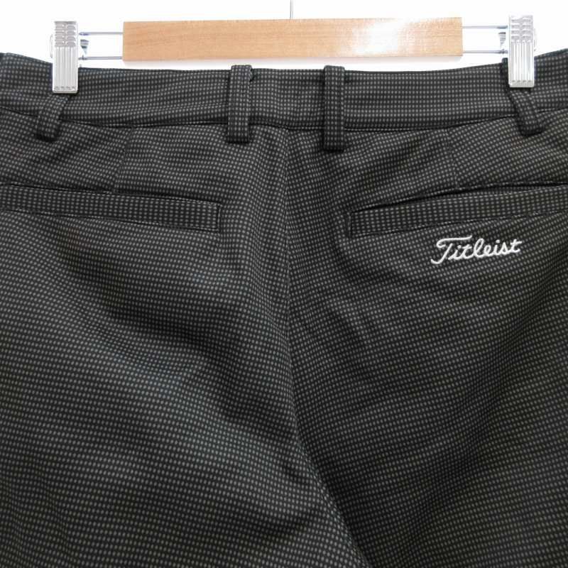 タイトリスト TITLEIST パンツ ストレッチウォームパンツ ゴルフウエア ストレート ロゴ刺繍 裏起毛 総柄 L 黒 ブラック TWMP1575  /SS 1005