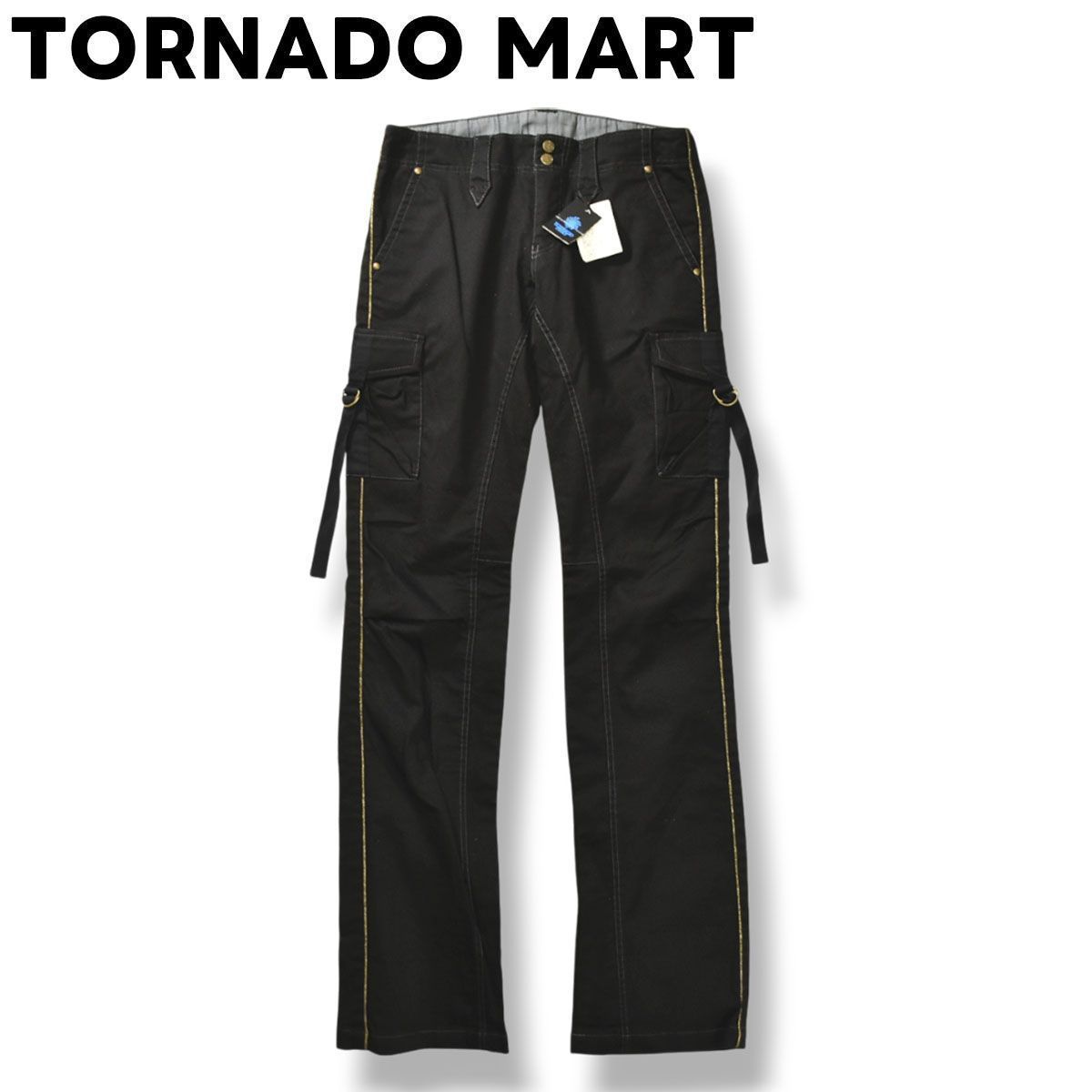 【新品】 トルネードマート TORNADO MART 顔料染め フレア カーゴパンツ ブーツカット S ブラック メンズ