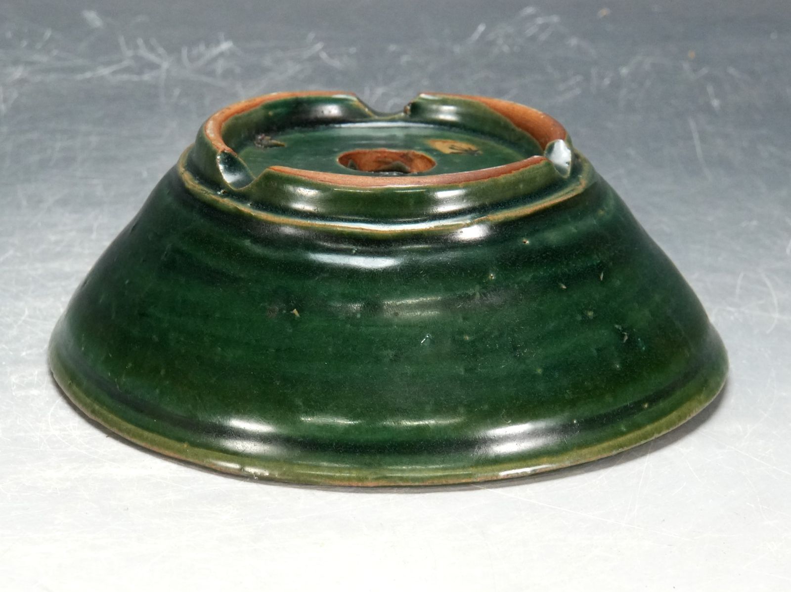 石井盆栽 常滑 秀峰 盆栽鉢 丸鉢 横幅約14.7㎝ p-098 STEELWINDOWSANDDOORS_COM