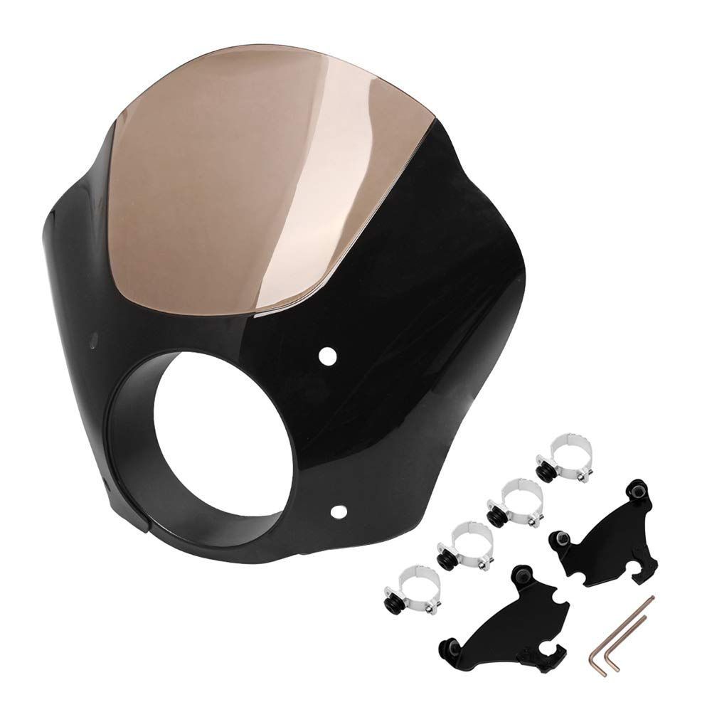 Baohatsu ハーレー ビキニカウル ABS製 防風プロテクション ヘッドライトカバー ウインドシールド フェアリング 交換用パーツ ブラック スモーク 1986-2015年モデル対応 ダビッドソン スポーツスター
