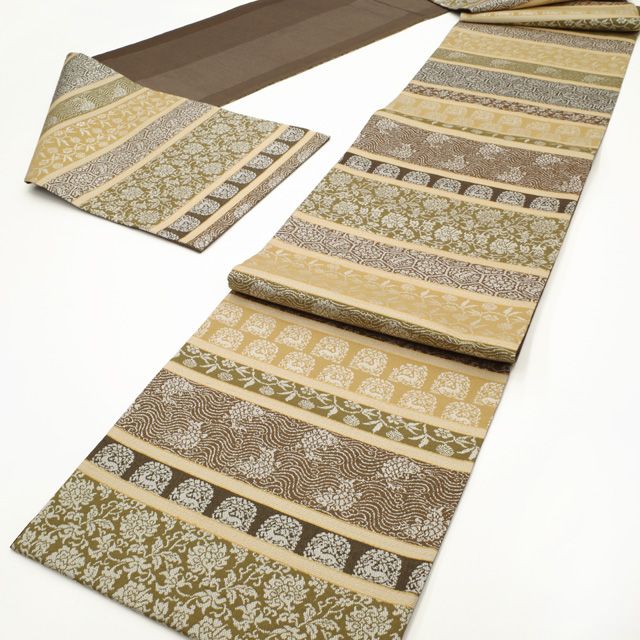 O0761 美品 逸品 お洒落 引き箔 セミフォーマル 正絹 袋帯