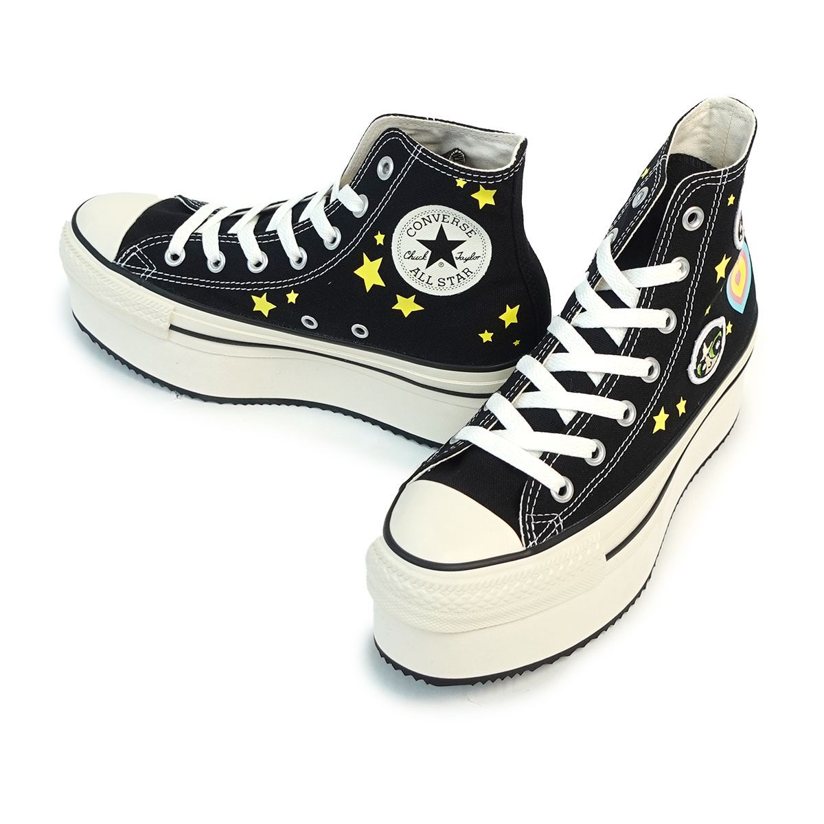 新品】コンバース CONVERSE スニーカー 厚底 ハイカット レディース オールスター チャンキーライン HI パワーパフ ガールズ ブラック  ALL STAR THE POWERPUFF GIRLS - メルカリ