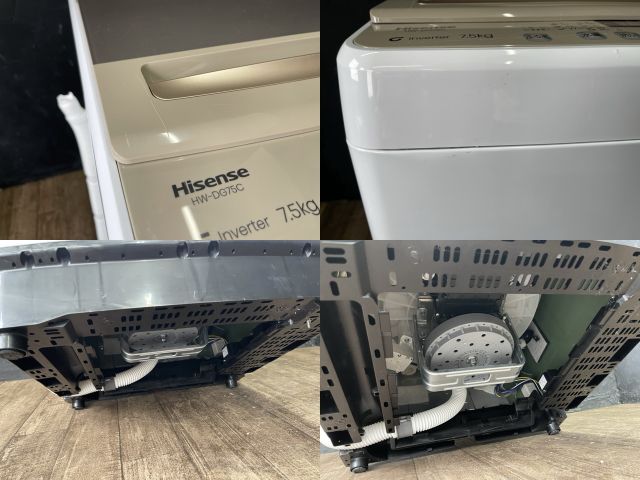 全自動電気洗濯機 Hisense ハイセンス HW-DG75C 製 7.5kg ホワイトxゴールド系 C 094003 23177 WWW_KANDAIZUMI_COM