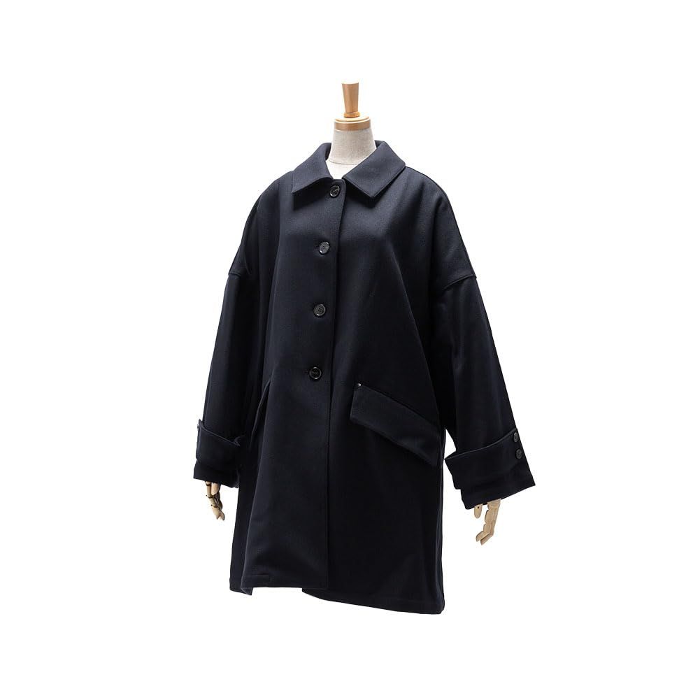 MACKINTOSH マッキントッシュ ステンカラーコート レディース ハンビー ショートコート LM-1101B HUMBIE Aライン ジャケット コート アウター OVERSIZED SHORT COAT ネイビー NAVY MO8313 | 2K0