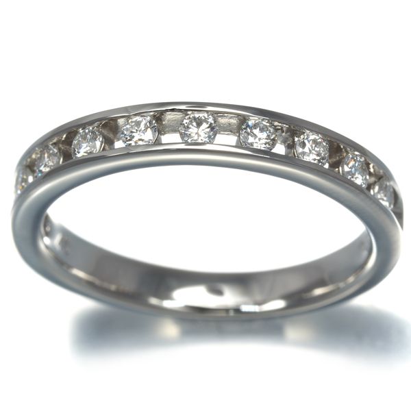 4℃ リング ダイヤ ダイヤモンド 10P レールセッティング 10号 Pt950  