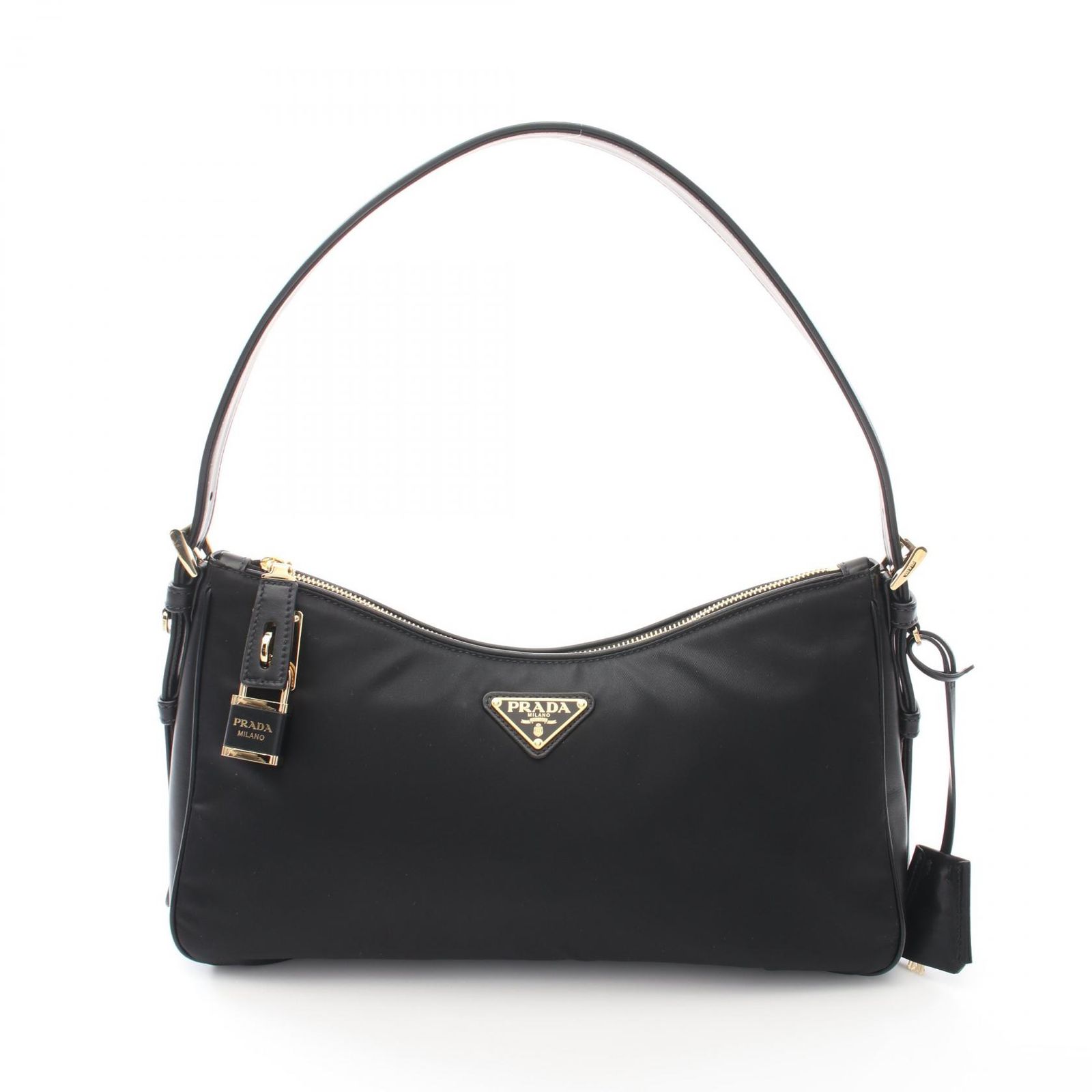 プラダ PRADA ショルダーバッグ TESSUTO＋VITELLO 1BC2322C8QF0002 ブラック ナイロン レザー ショルダーバッグ レディース