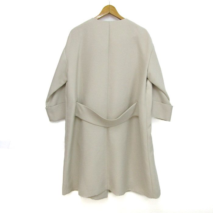 ノーブル ロングコート ガウン ノーカラーコート アウター レディース  