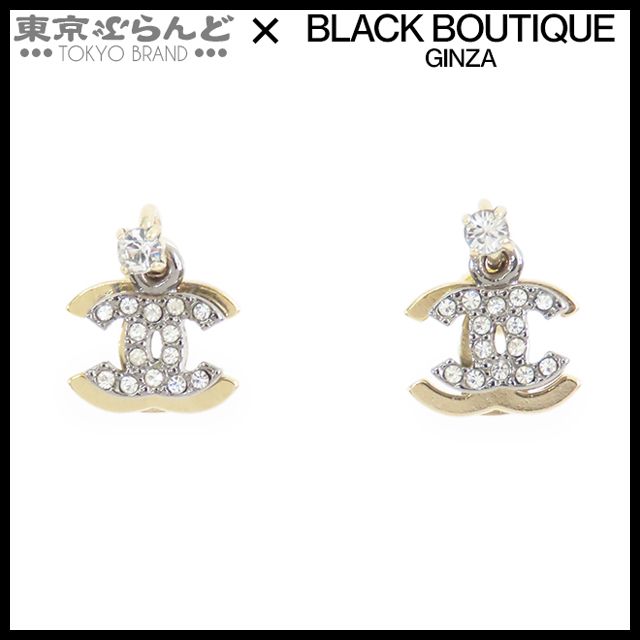 シャネル　CHANEL ココマーク　ストーン　ピアス　ベージュ　シルバー金具 CHANEL(シャネル) Rhinestone Coco Mark Pierced Earrings