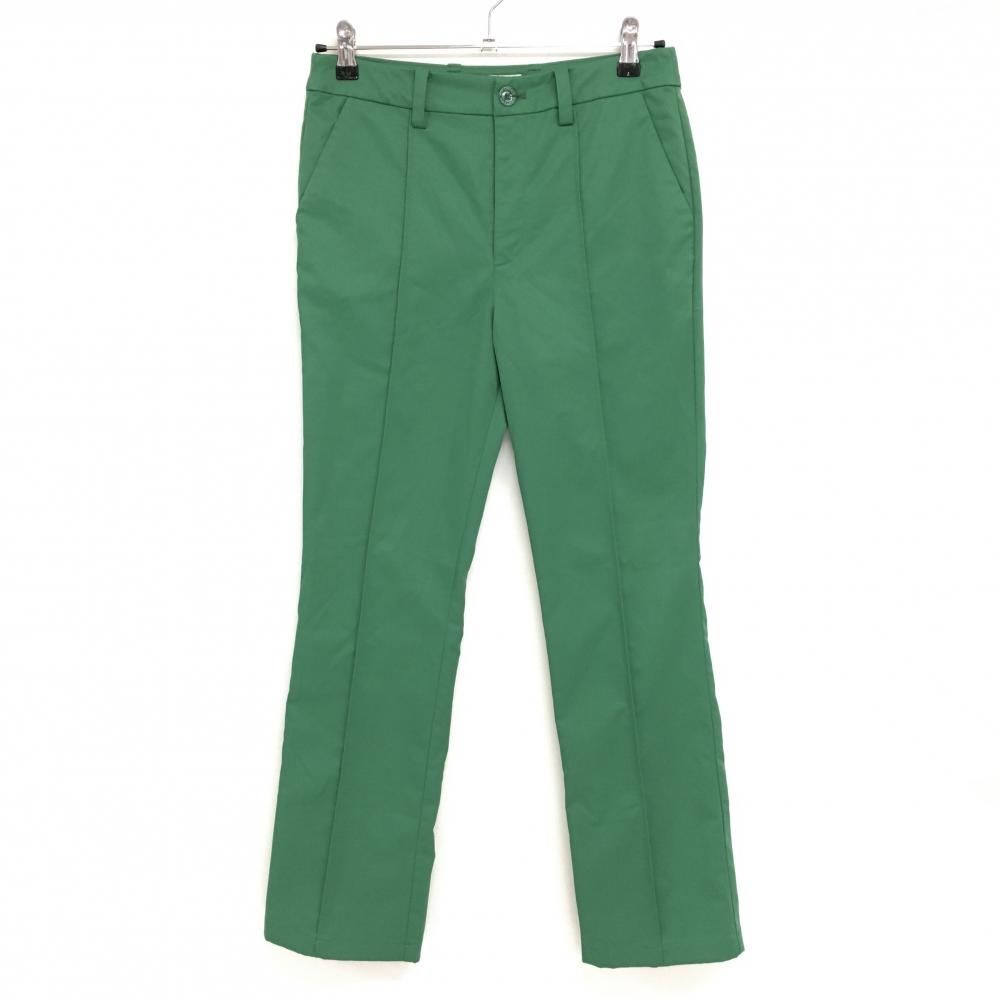 SALE10％OFF【美品】MUスポーツ パンツ グリーン ラインストーンロゴ  レディース 42(L) ゴルフウェア M・U SPORTS