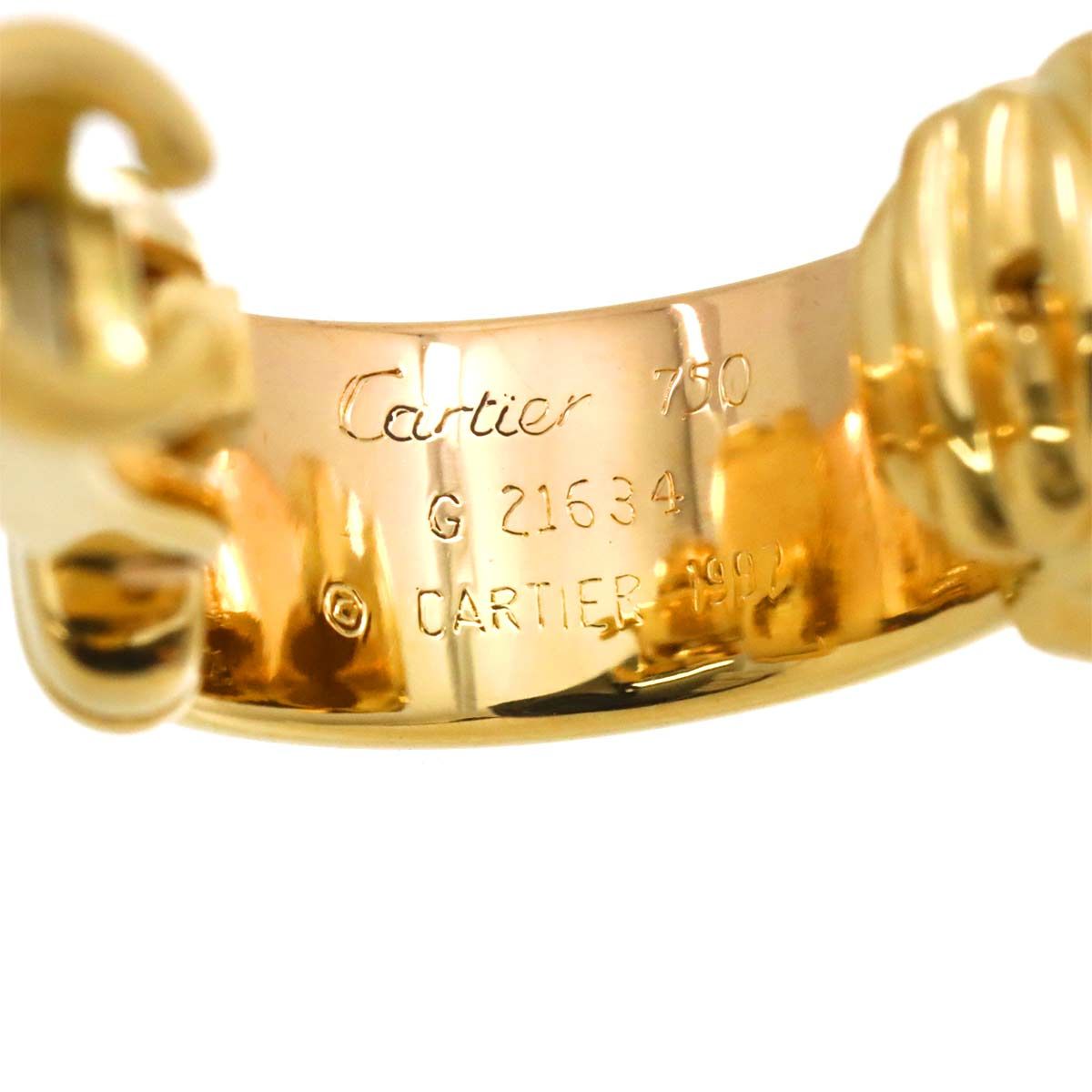 カルティエ Cartier 2C トリニティ イヤリング K18 YG PG WG 750 3