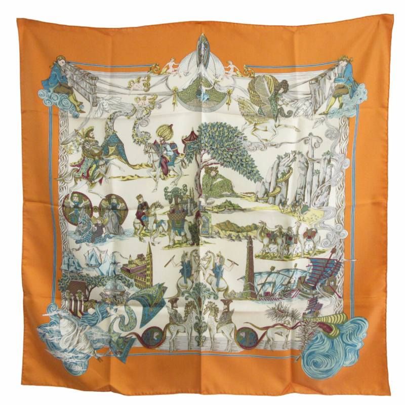 エルメス HERMES カレ90 Au FIL de la SOIE 絹糸の赴くままに エルメス HERMES カレ90 Au FIL de la SOIE 絹糸の赴くままに