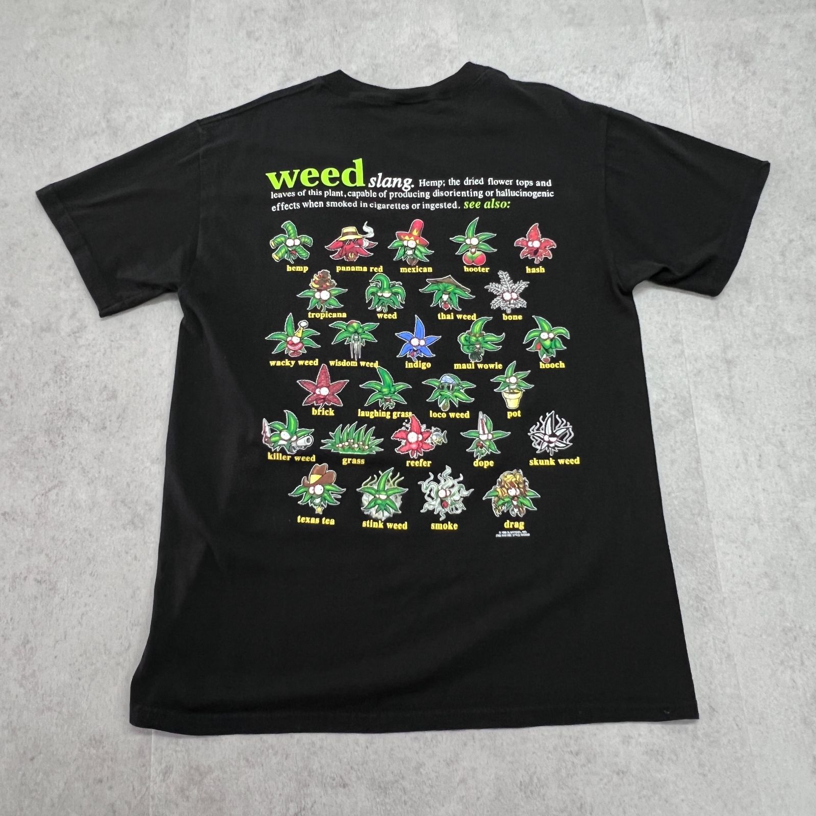 ユニークプリント 大麻 スラング weed slang drag 半袖Tシャツ