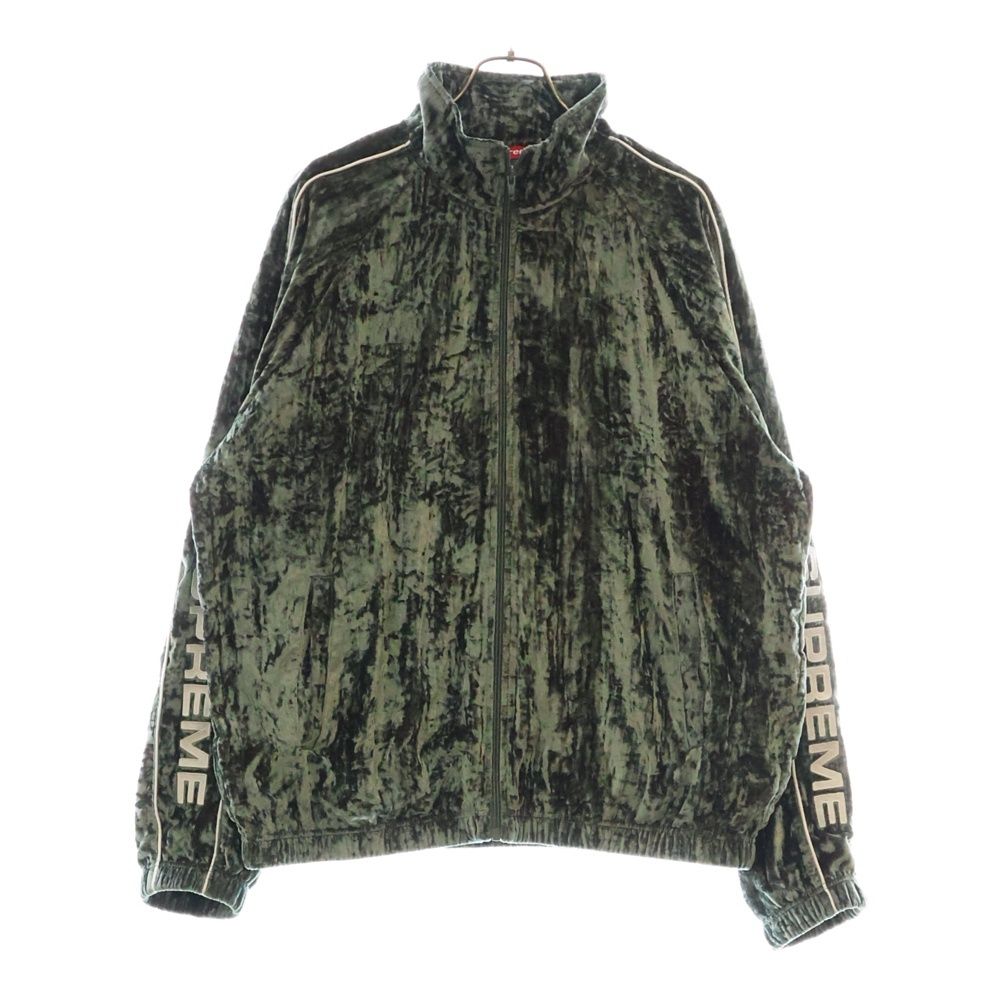 SUPREME シュプリーム 23AW Crushed Velvet Track Jacket クラッシュド ベルベット トラックジャケット グリーン