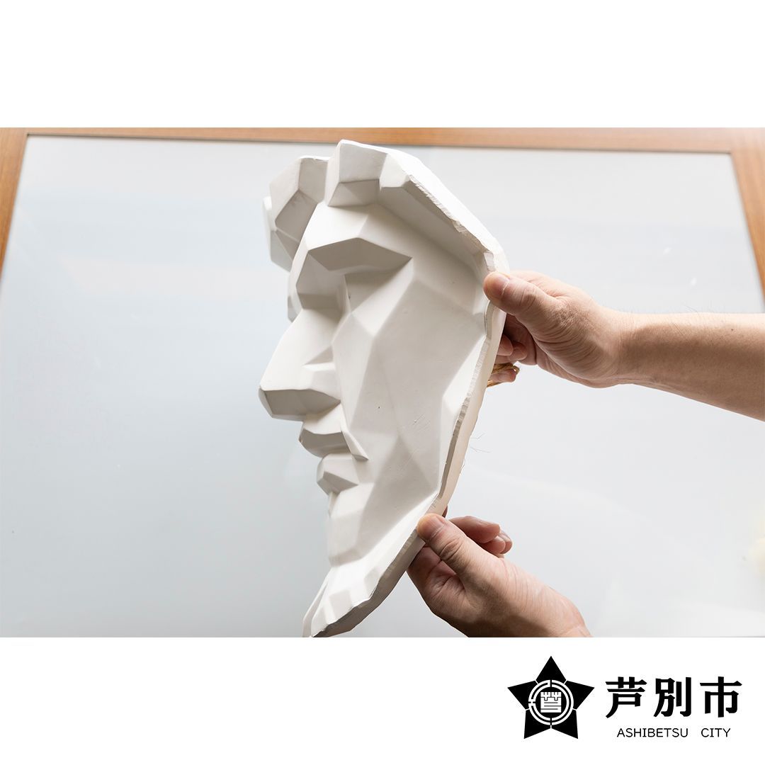 石膏像（ルキウス・ウェルス帝）② 半面 面取り 石膏像☆ルキウス