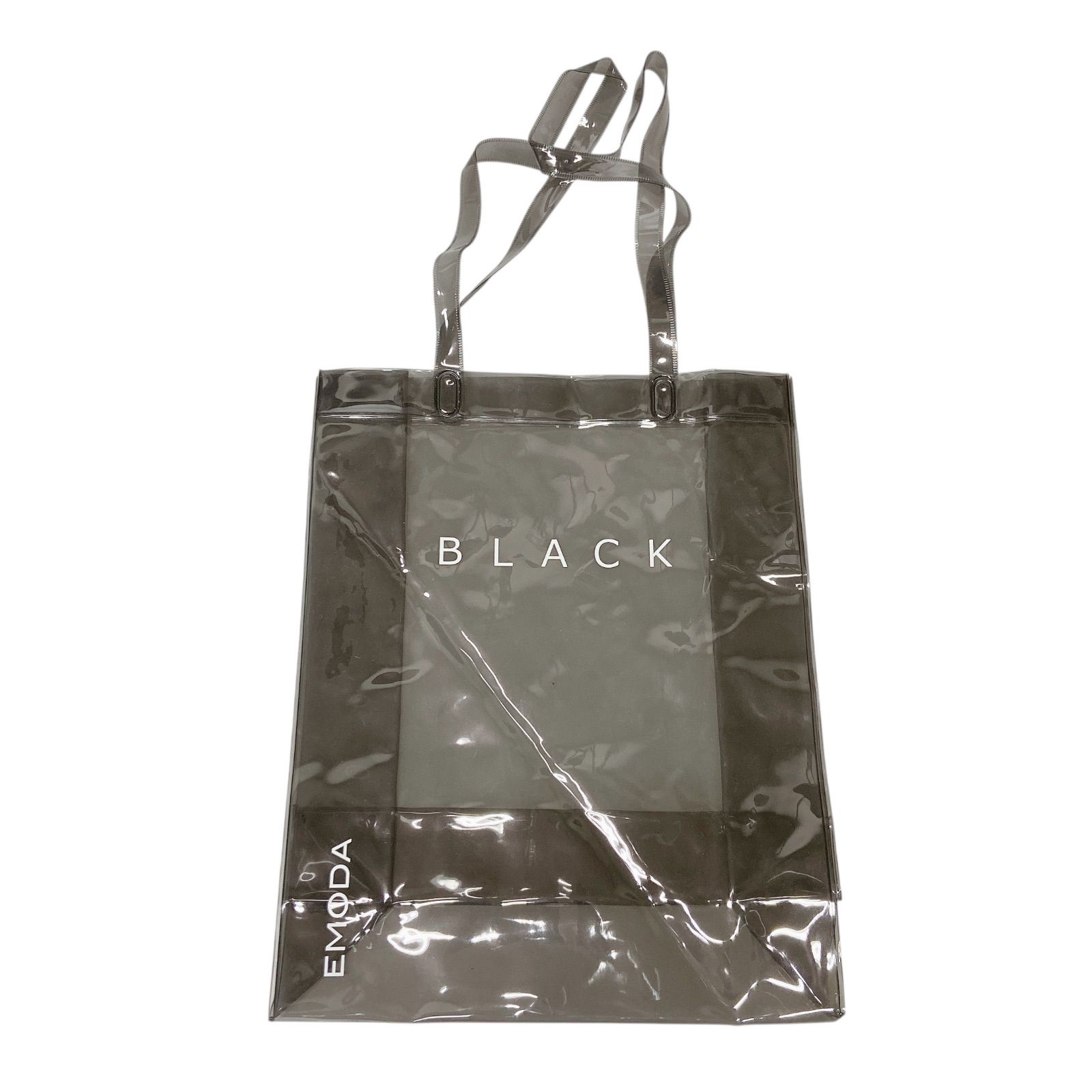 AT-253 EMODA エモダ ビニールバッグ BLACK マチ付き トートバッグ 