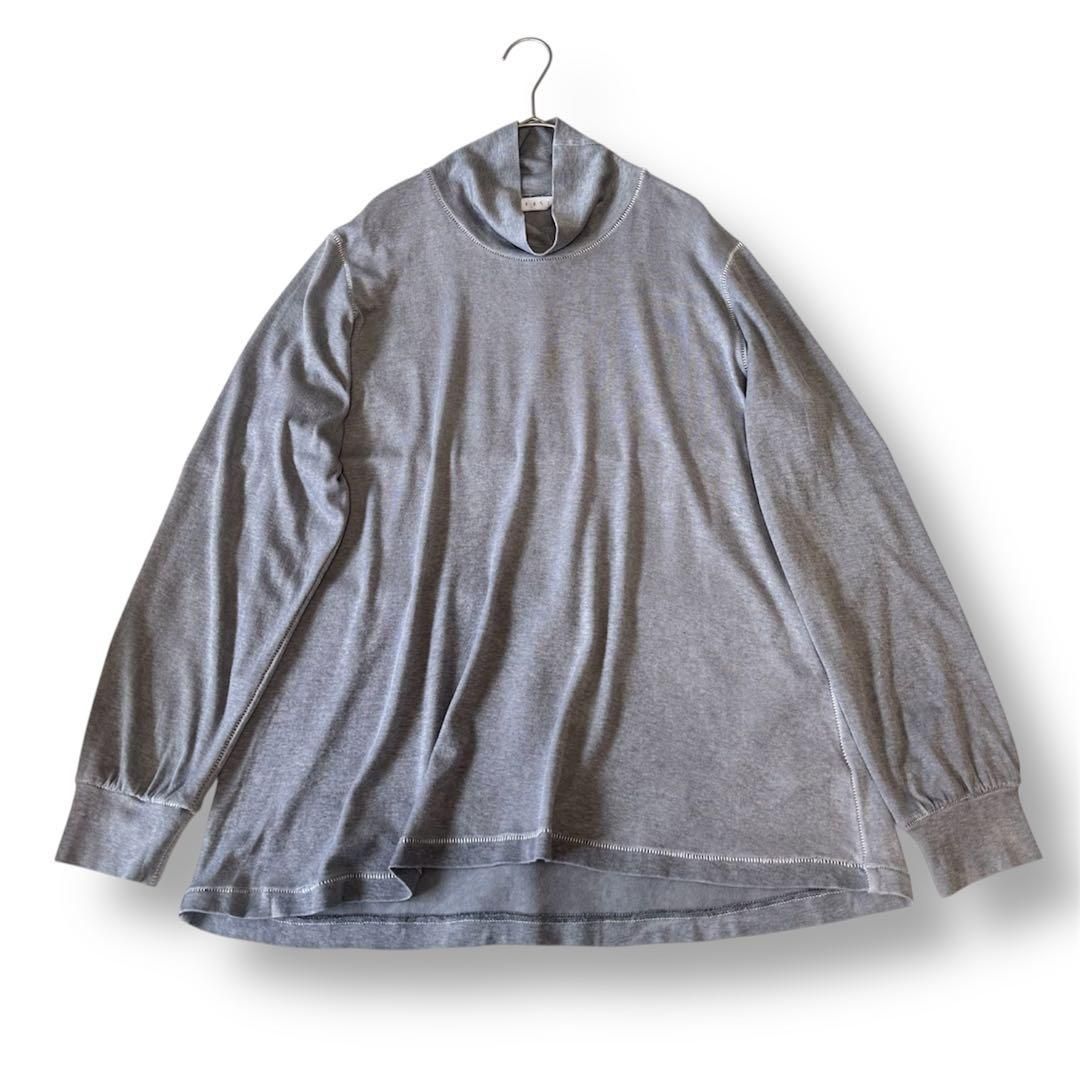 IROFUSI イロフシ 墨染め モックネック プルオーバー カットソー ハイネック タートルネック グレーF ゆったり オーバーサイズ 大きいサイズ