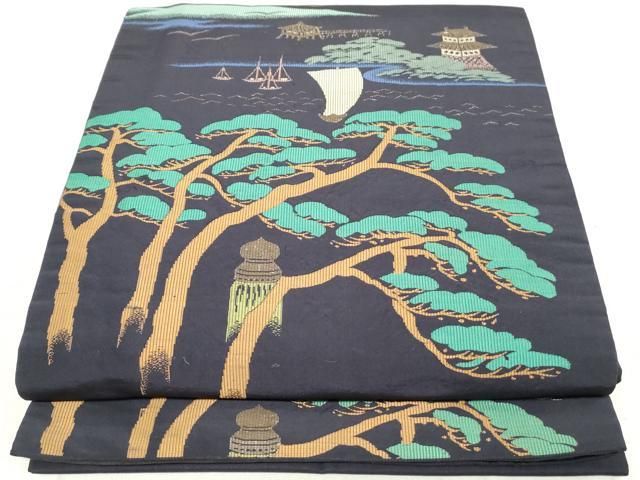 ☆モダニズム2682☆撫松庵 大正ロマン風 長尺 京袋帯 紫 未使用