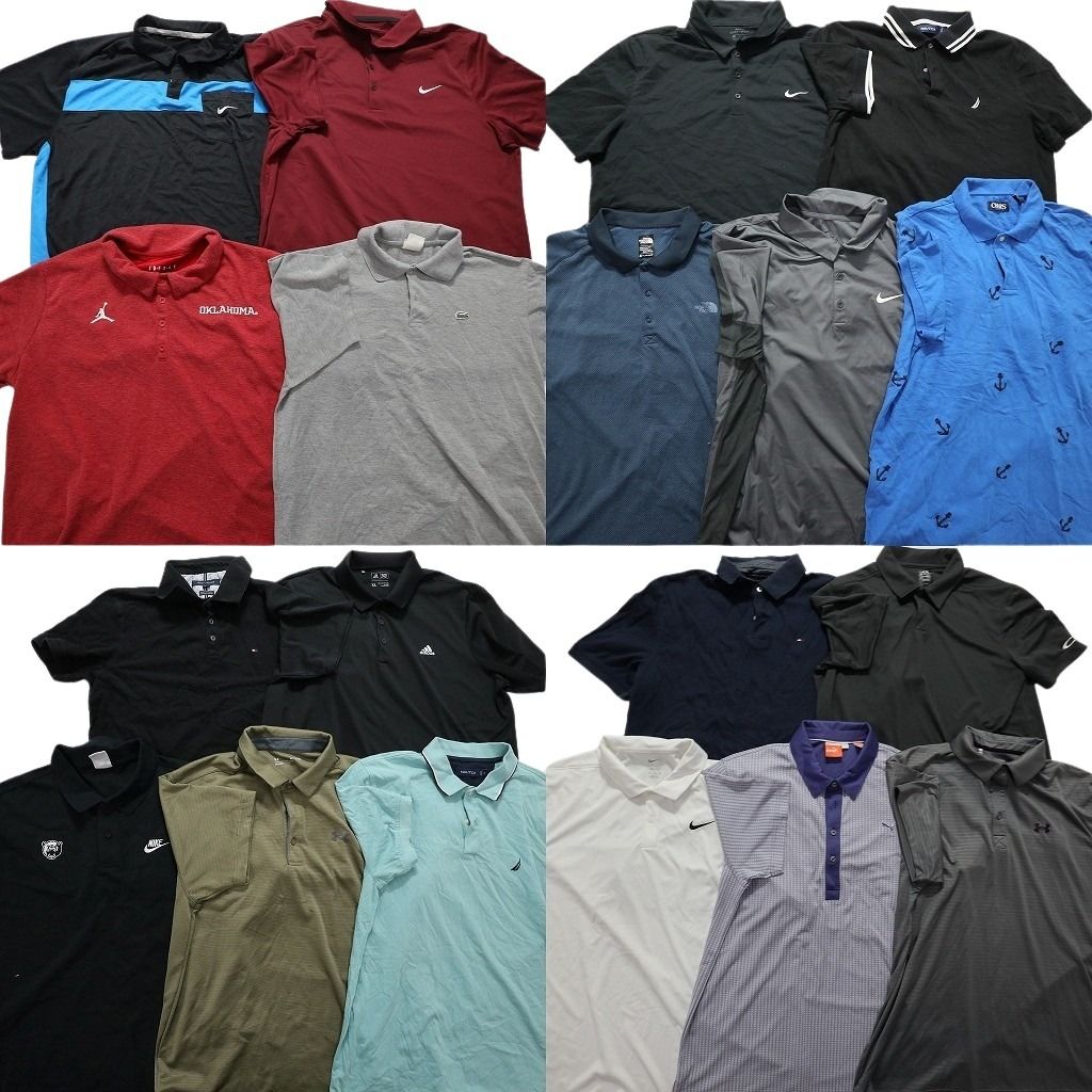 古着卸 ブランドMIX ポロシャツ 19枚セット メンズ XL |2XL アディダス ノースフェイス ナイキ 古着 NB0861