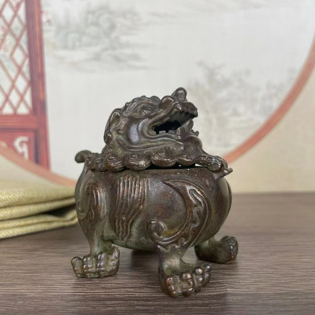 獅子 香炉 置物 オブジェ 狛犬 シーサー 優雅 伝統的 運 金運 健康運 