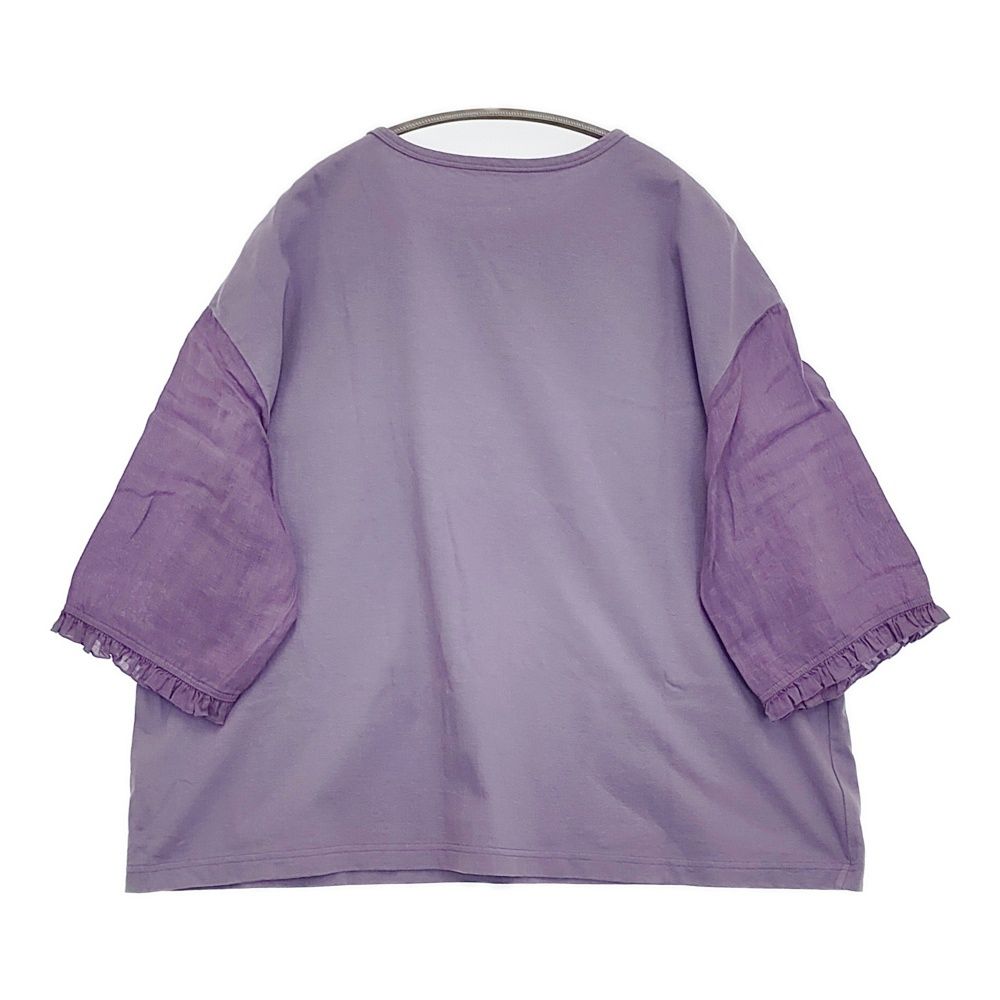 nest Robe コットンリネンドッキングプルオーバー 定価14300円 フリル カットソー 24 SS パープル レディース ネストローブ 5-0902 S