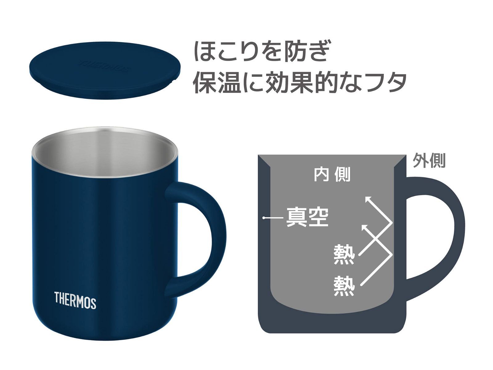 メルカリShops - 【色名: ネイビー】ネイビー 350ml JDG-351C 真空断熱マグカップ