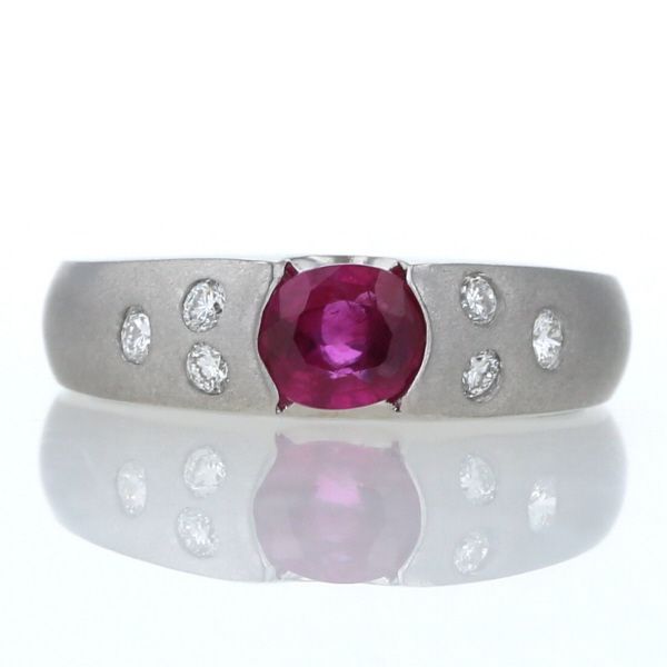 値下げ Pt900 プラチナ リング ルビー0.70ct ダイヤモンド0.18ct 