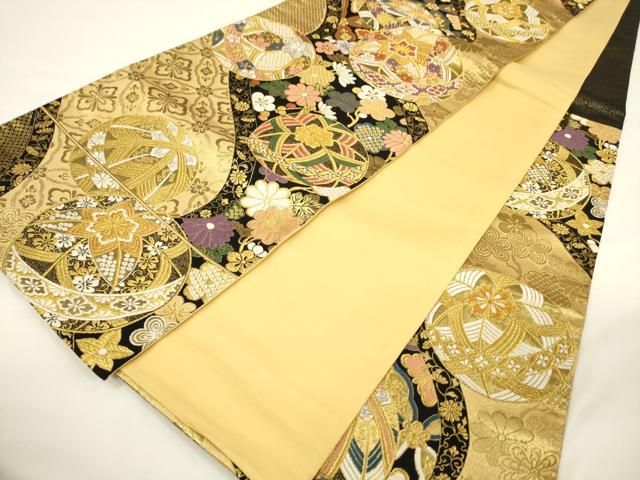 平和屋着物○六通柄袋帯 唐織 乱菊 金糸 正絹 逸品 DAAU9695fe