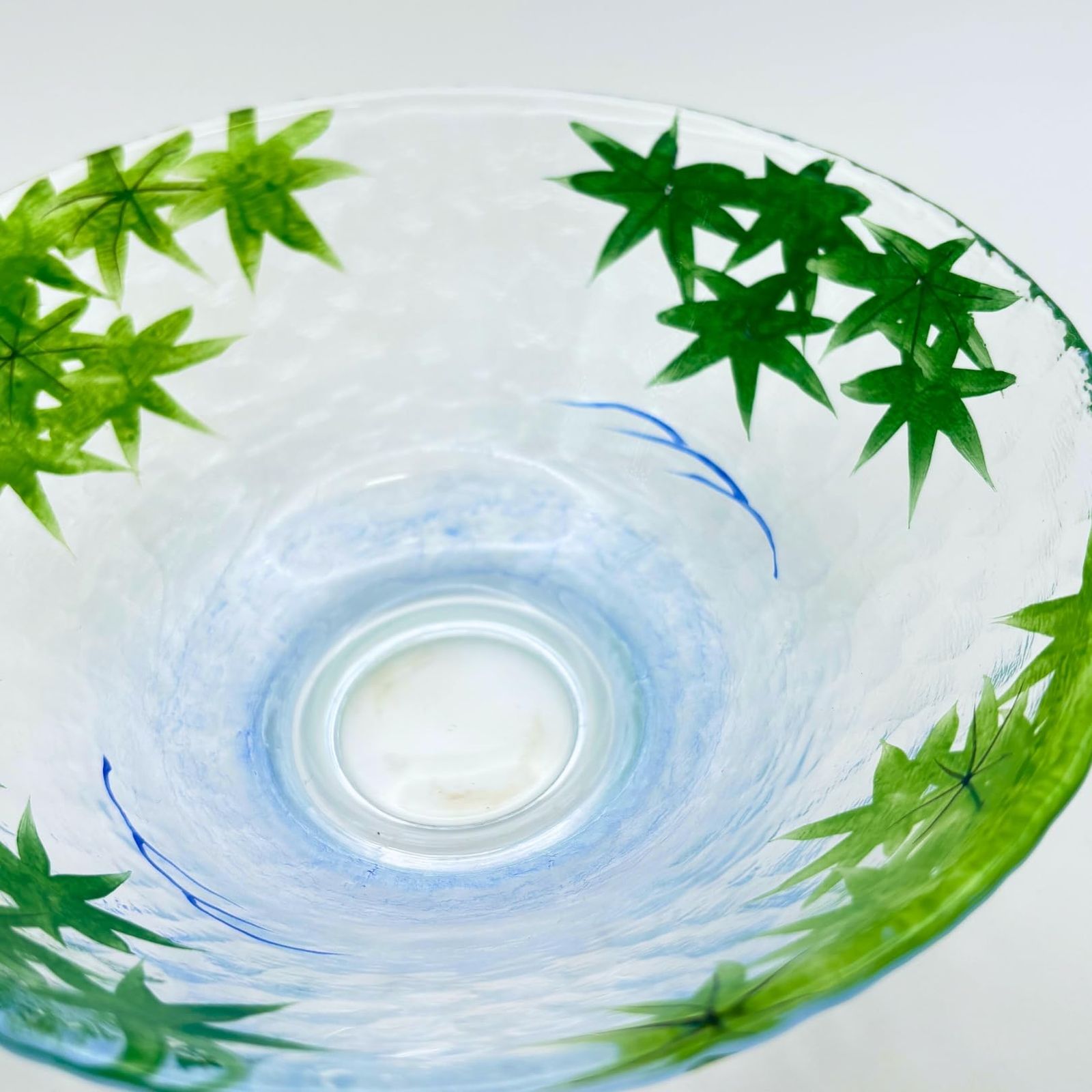 茶道具 抹茶茶碗 ガラス 平茶碗 青楓 耐熱 耐熱硝子 八木海峰作