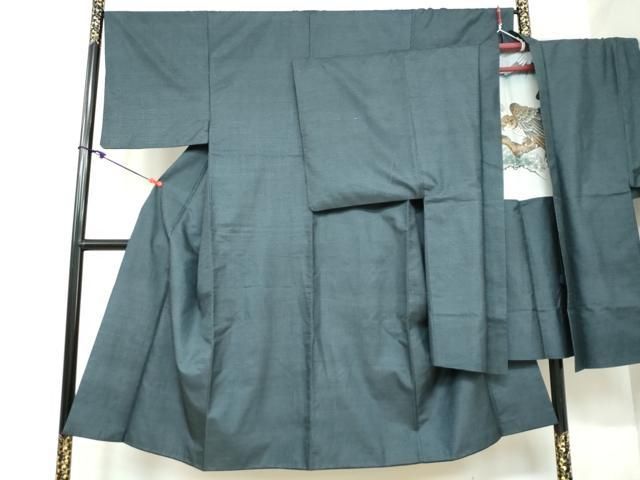 平和屋着物 男性 本場大島紬 アンサンブル 長羽織 100亀甲 総詰め 正絹 DAAY5381ud