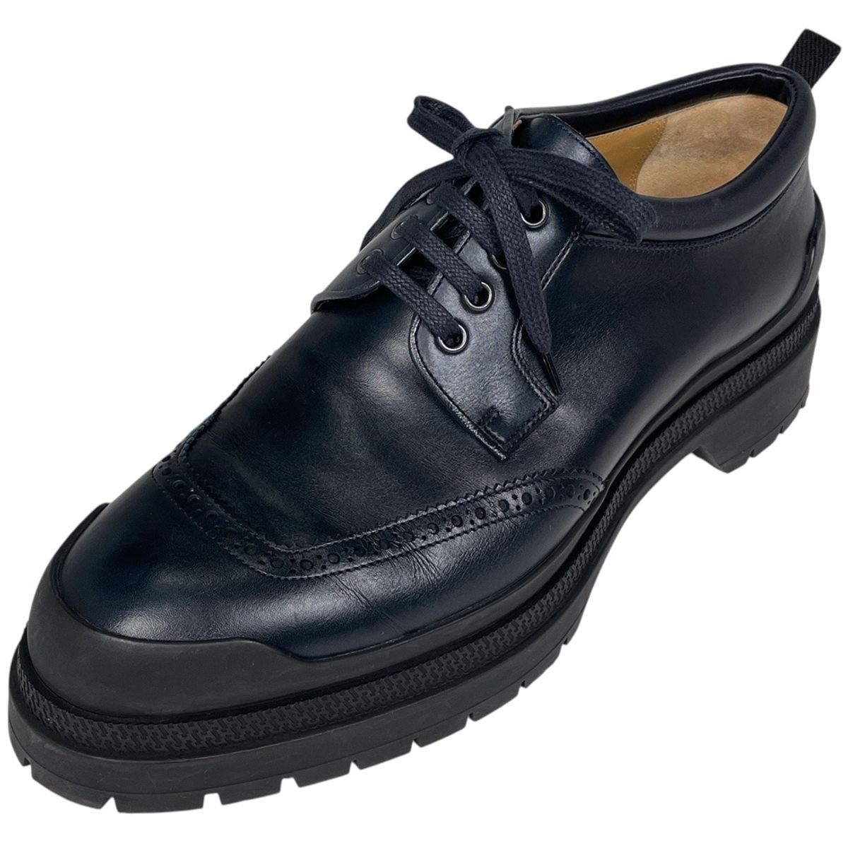 ARMANI COLLEZIONI レザーウイングチップシューズ ブラック 42