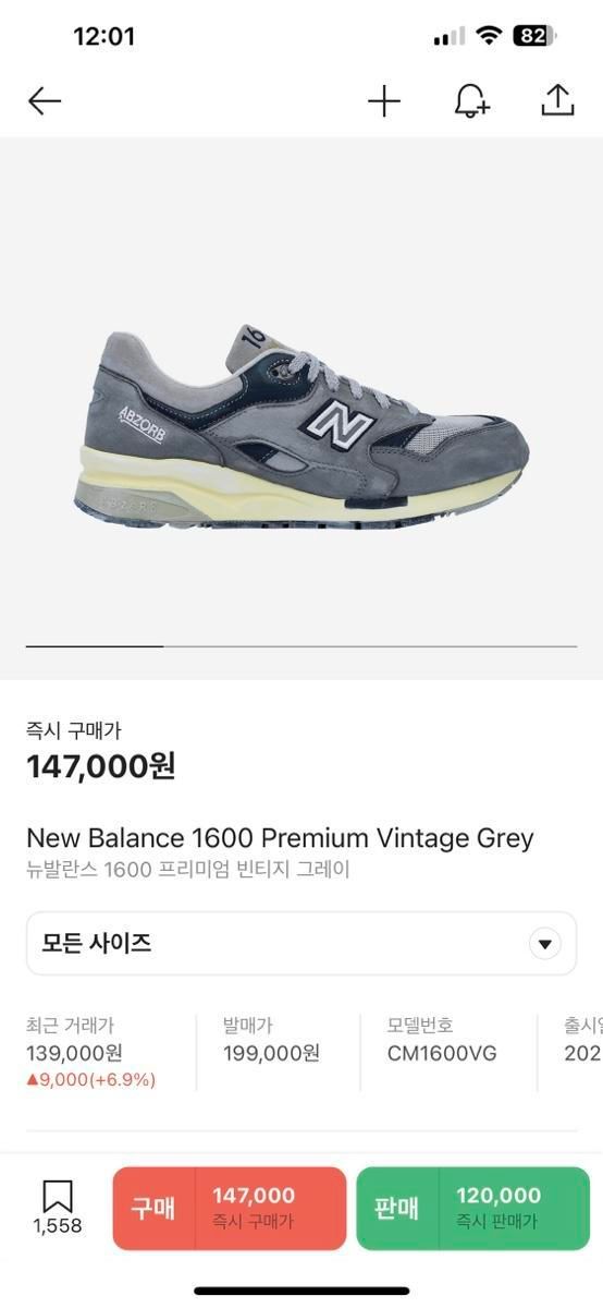 【Bunjang商品韓国直送】（ 275 ） New Balance(ニューバランス) 1600 プレミアム ヴィンテージ グレー