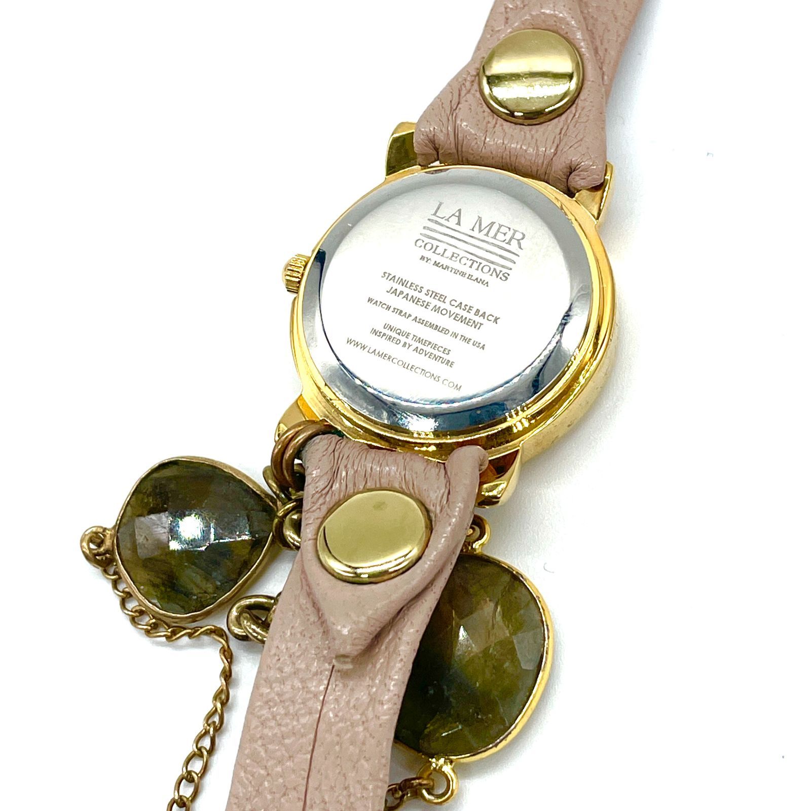 LA MER Collections ラ・メール ラブラドライト 3連腕時計 クォーツ式 フェルスパー