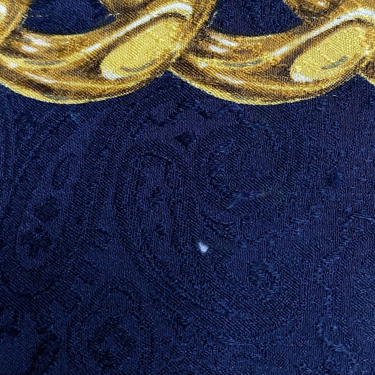CHANEL(シャネル) スカーフ ココマーク ネイビー×ゴールド