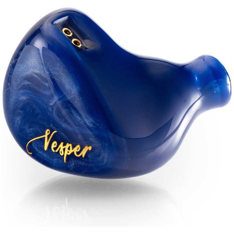 QOA イヤホン カナル型 ブルー φ3.5mm ミニプラグ Vesper 2