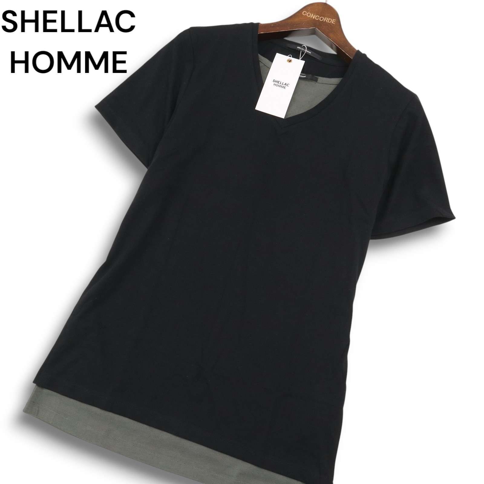 新品 未使用】 SHELLAC HOMME シェラックオム レイヤード 半袖 Vネック 