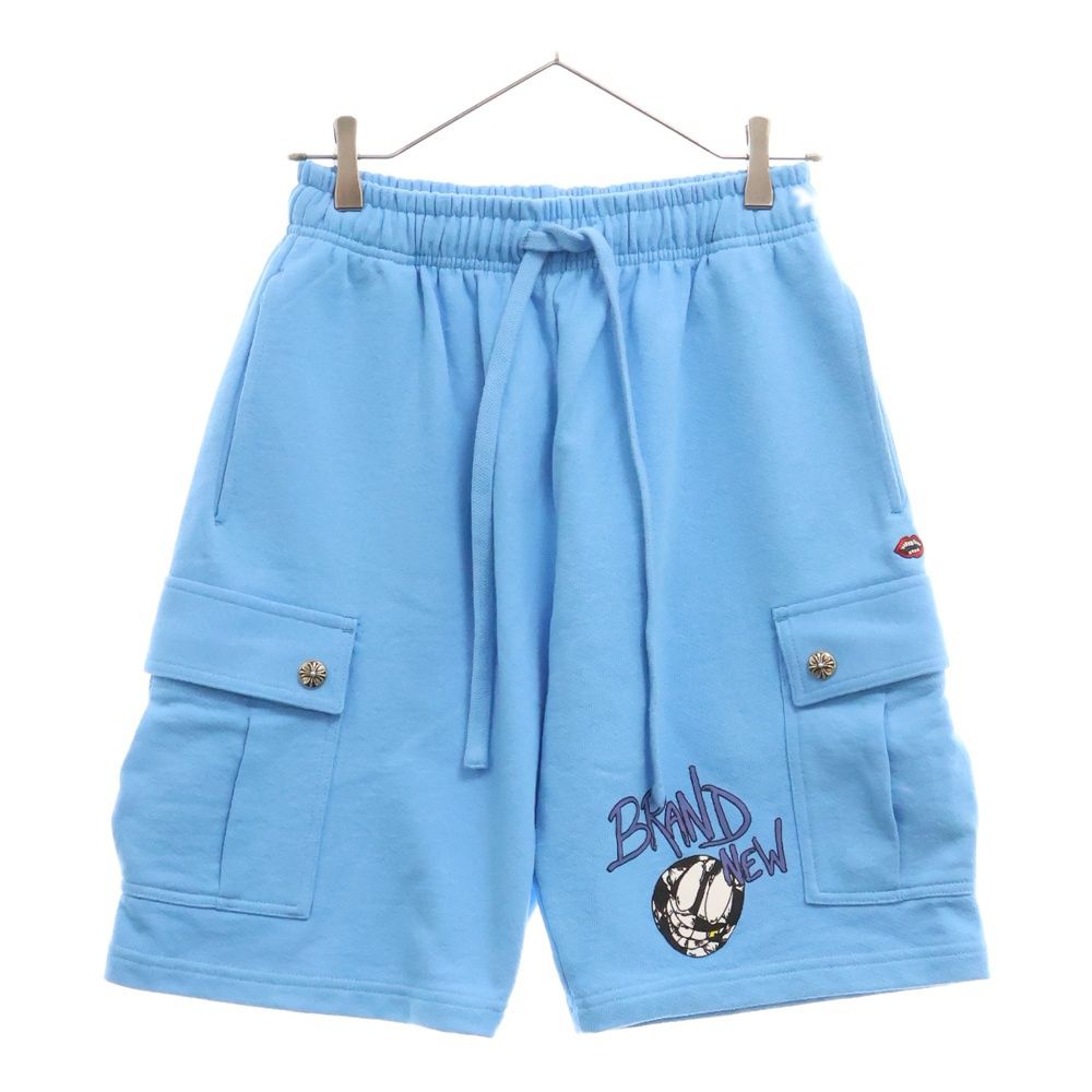 CHROME HEARTS クロムハーツ ×MATTY BOY PPO BRAIN NEW HALF PANTS×マッティボーイコラボ ブレインニュープリントハーフパンツ カーゴパンツ ブルー