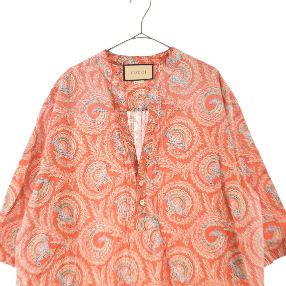 GUCCI グッチ 21SS コットンチュニック ヘンリーネック半袖シャツ 654888 GUCCI (グッチ) 21SS コットンチュニック ヘンリーネック半袖シャツ 総
