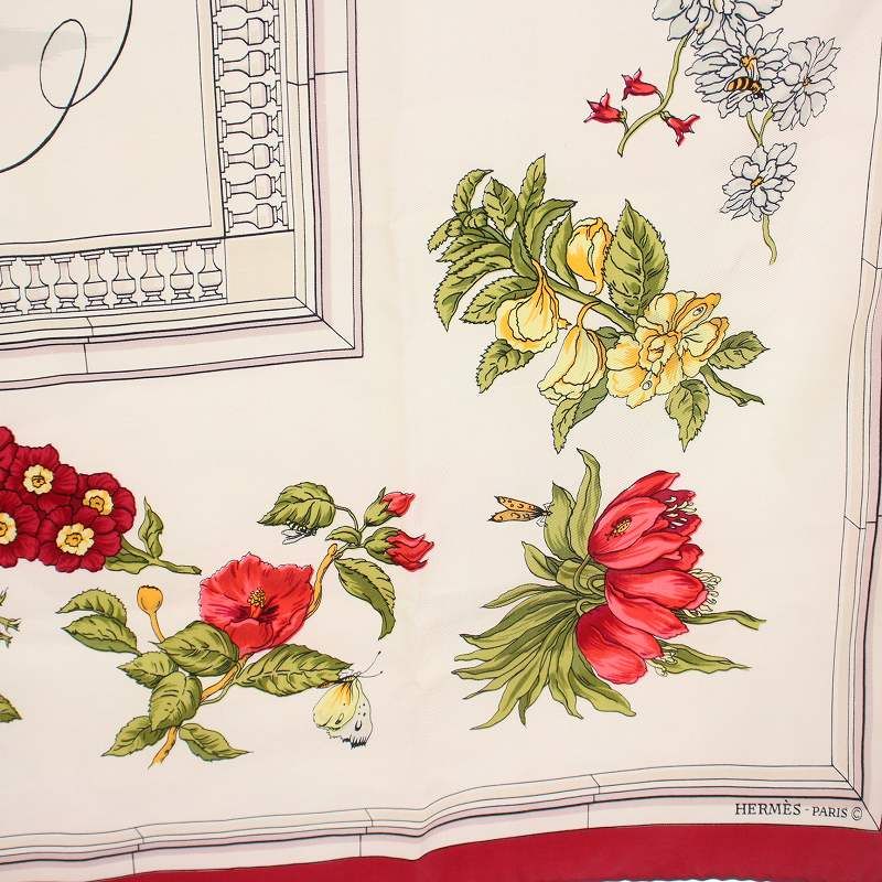 【お値下げ】エルメススカーフ　花咲く海岸通り　ピンク　 新品未使用 エルメス HERMES Quai aux Fleurs 花咲く海岸通り カレ90 スカーフ 花