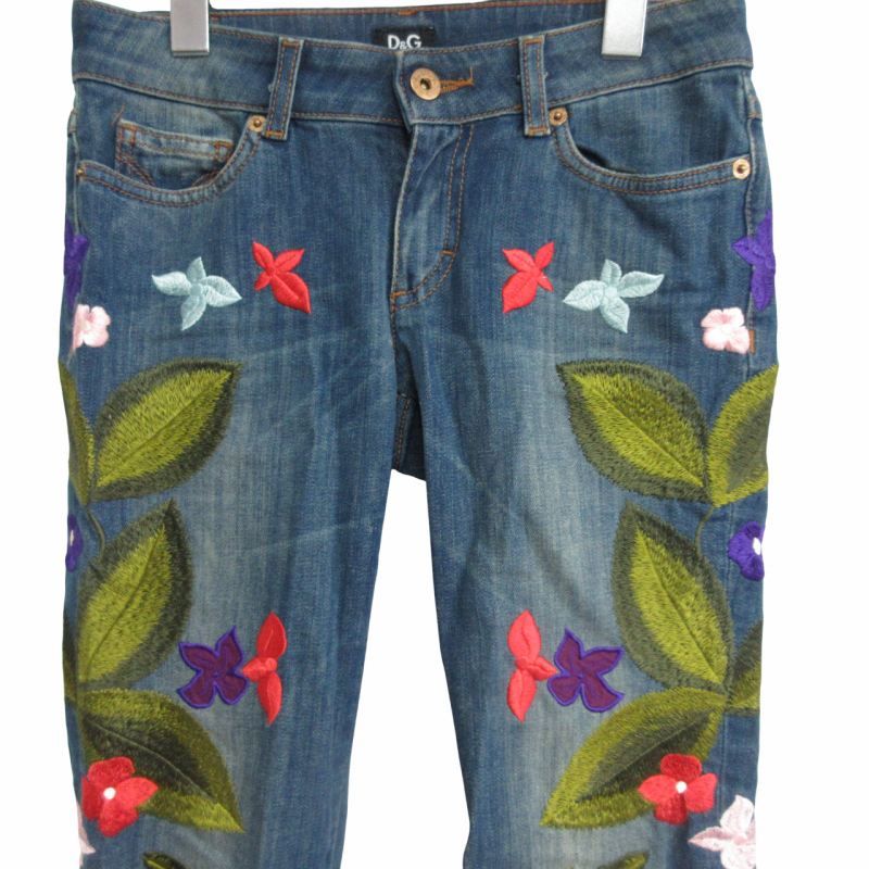 希少 ディー&ジー ドルガバ ドルチェ&ガッバーナ D&G フラワー刺繍
