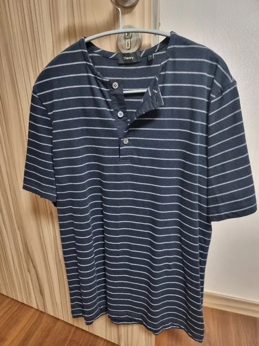 Theory(セオリー) Theory ストライプ ヘンリーネック 半袖 T
