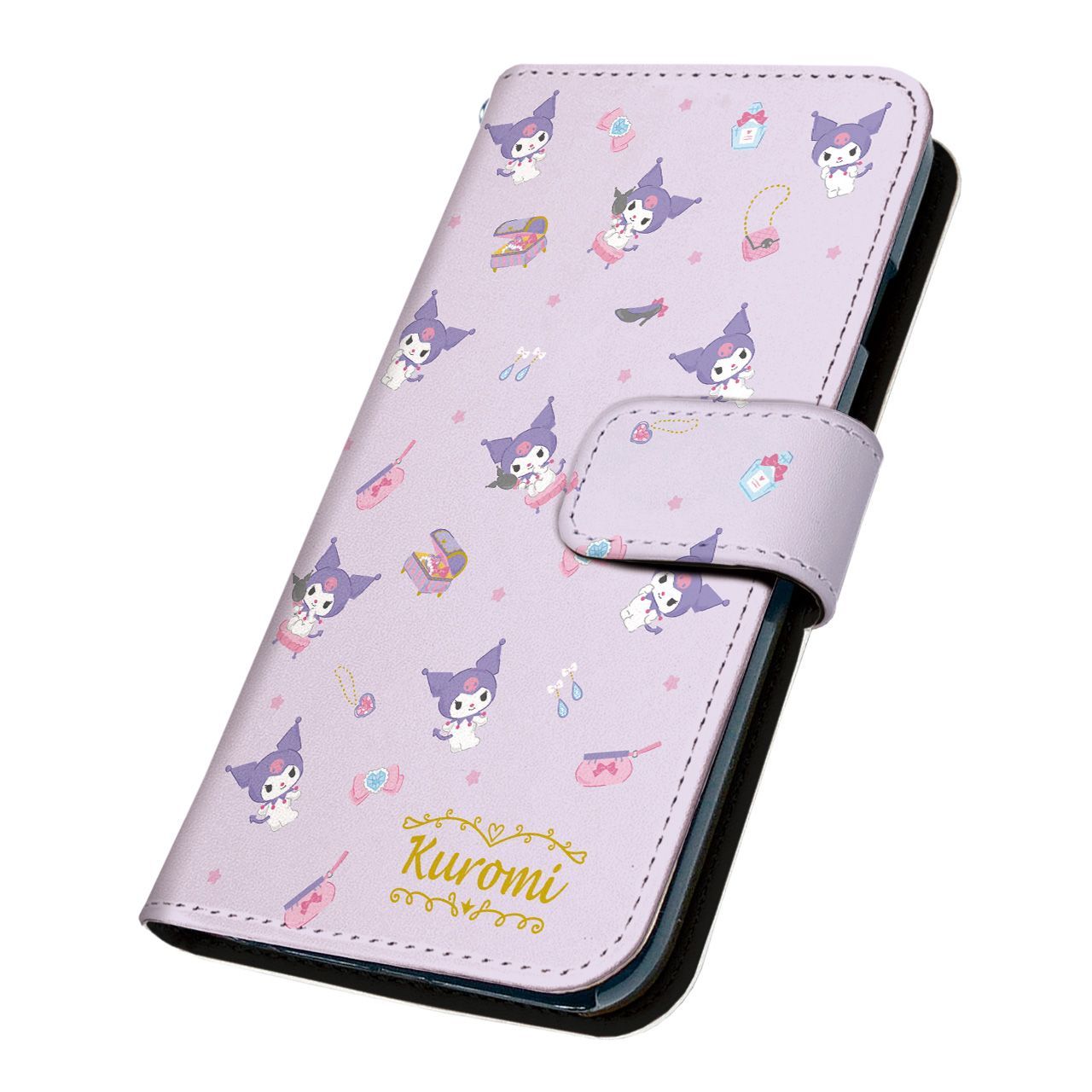 サンリオ 正規品 クロミ AQUOS R3 SHV44 ケース 手帳型 スマホケース [デザイン:10.ハピネスパターン/マグネットハンドあり] SANRIO アクオス aquosr3 au shv44