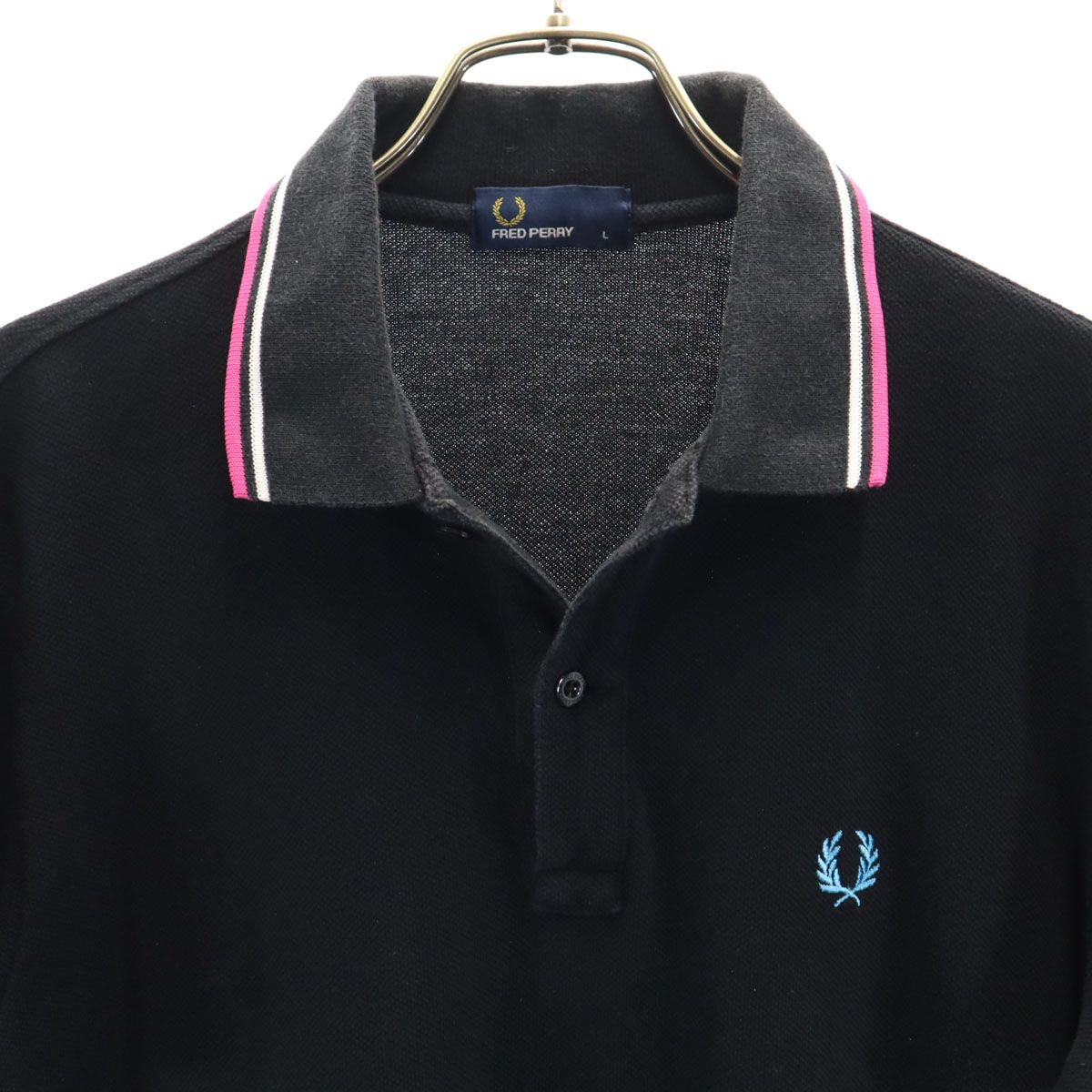 FRED PERRY フレッドペリー 日本製 半袖 ポロシャツ L ブラック