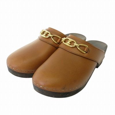 【中古】セリーヌ CELINE レ ボワ クロッグ ミュール サンダル シューズ レザー 茶 ブラウン 37 24cm レディース セリーヌ CELINE レ ボワ クロッグ ミュール サンダル シューズ レザー