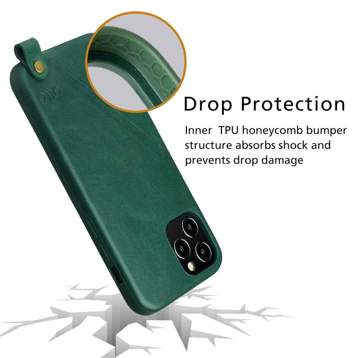 数量 耐衝撃ケース iPhone iPhone レザー 本革 フォレストグリーン イタリア製 6.1インチ Pro 12 12 - 360 リング Alto