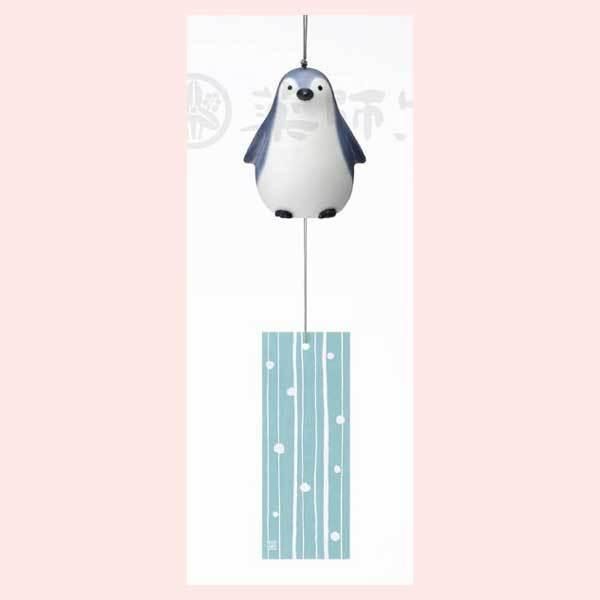なつかし屋　瀬戸風鈴　ペンギン　3301　※陶器，ウインド，ウィンドチャイム，サマー，納涼，ジャパン，民芸品，工芸品，おみやげ，インテリア，個性的，こだわり，可愛い，かわいい，