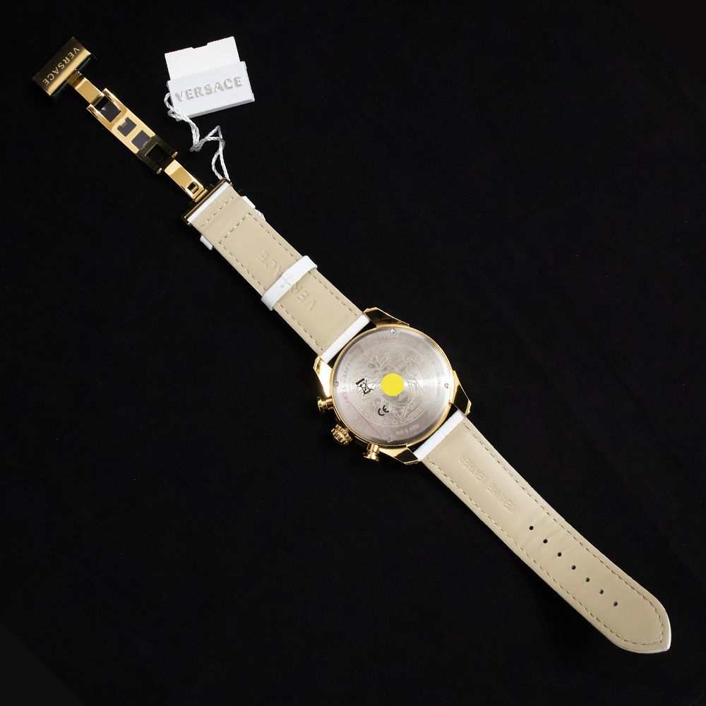 ヴェルサーチ V-RAY クロノグラフ クォーツ 腕時計 ステンレススチール 型押しレザー ホワイト 白 VEDB00218 VERSACE（未使用  展示品） - メルカリ