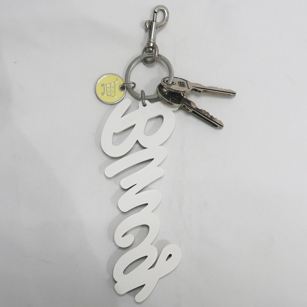 名東 バレンシアガ キーリング チャーム SV金具 ホワイト バッグチャーム メンズ レディース