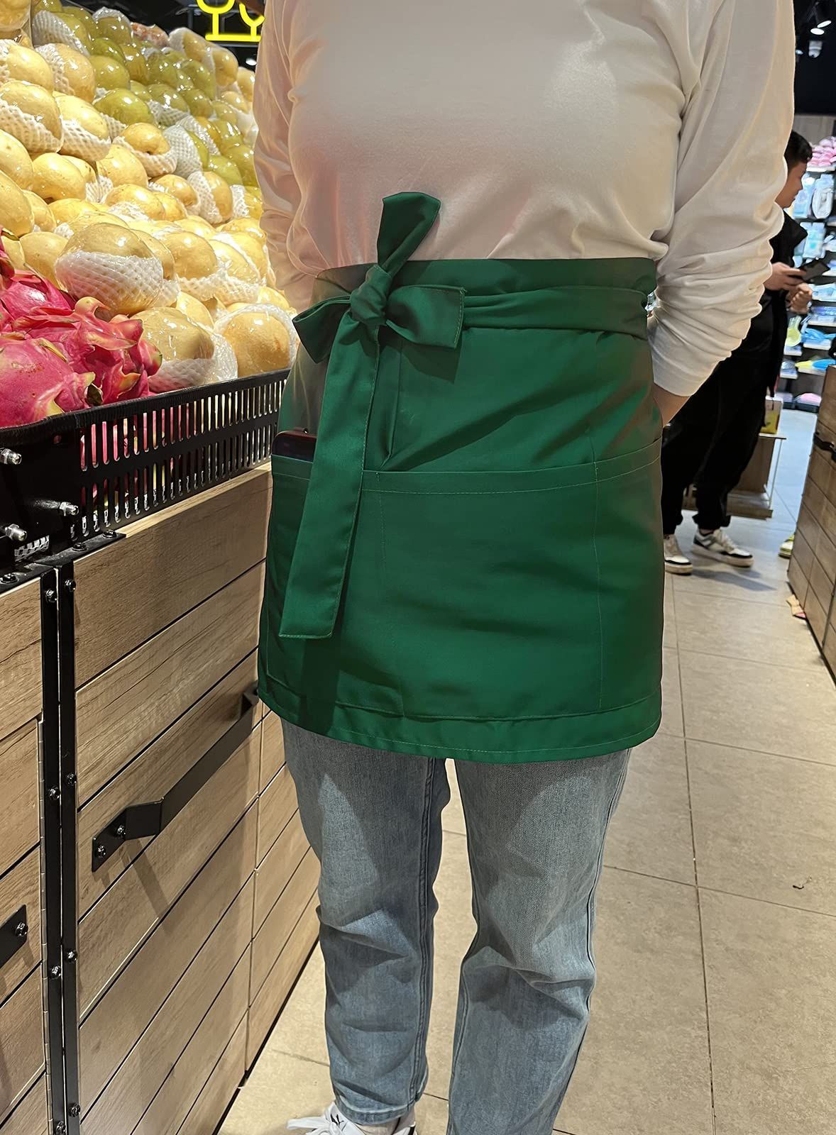 商品 おしゃれ お尻が隠れる 防油 幅広 防汚 メンズ サロン 前掛け シェフ レディース 居酒屋 ショートエプロン 飲食店 腰エプロン 喫茶店 H.sheng 男女兼用