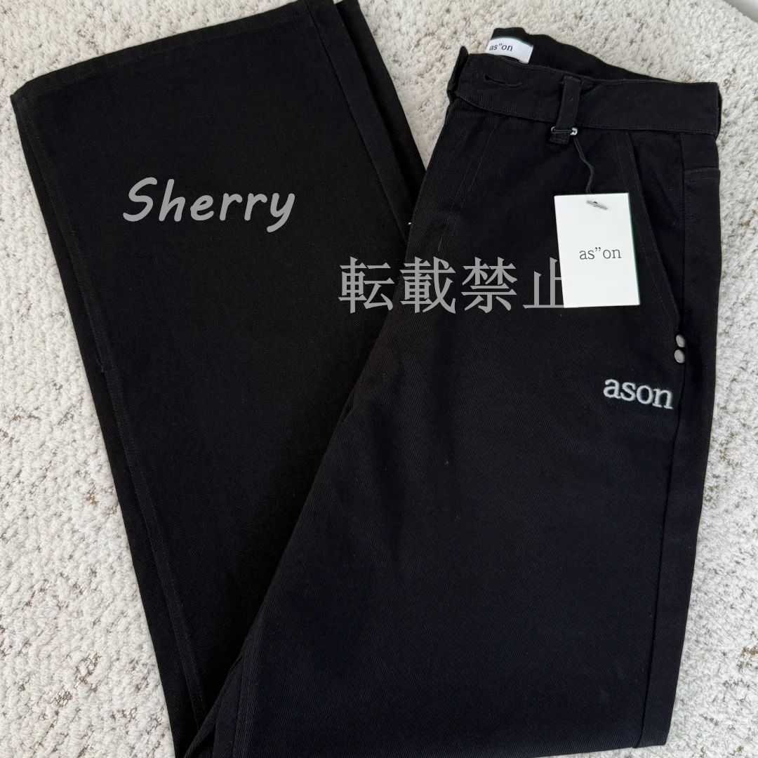 韓国 ason アズオン SMOG WIDE PANTS ブラック 7/7予約発送 [as”on] SMOG WIDE PANTS / BLACK 正規品 韓国
